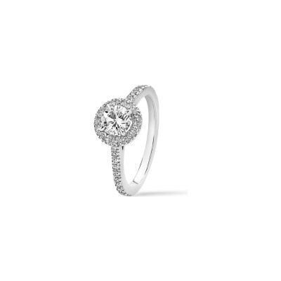 Solitaire diamants or blanc