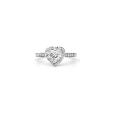 Solitaire Cœur diamants or blanc