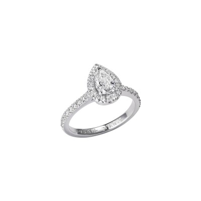 Solitaire Poire diamants or blanc