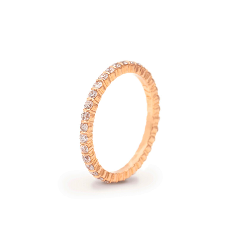 Wedding ring, 34 diamonds, rose gold