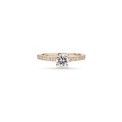 Solitaire Bride diamants or rose