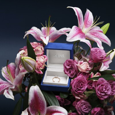 Solitaire Bride diamants or rose