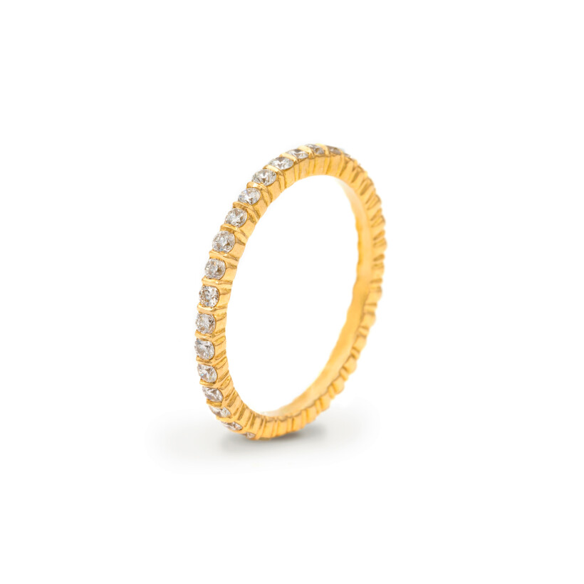 Wedding ring, 34 diamonds, yellow gold