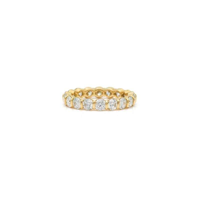 Wedding ring, 24 diamonds, yellow gold
