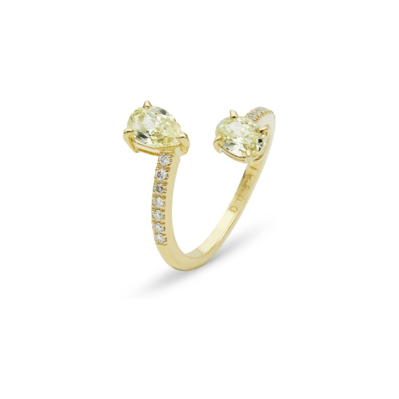 Toi et Moi Jonquille ring in yellow gold