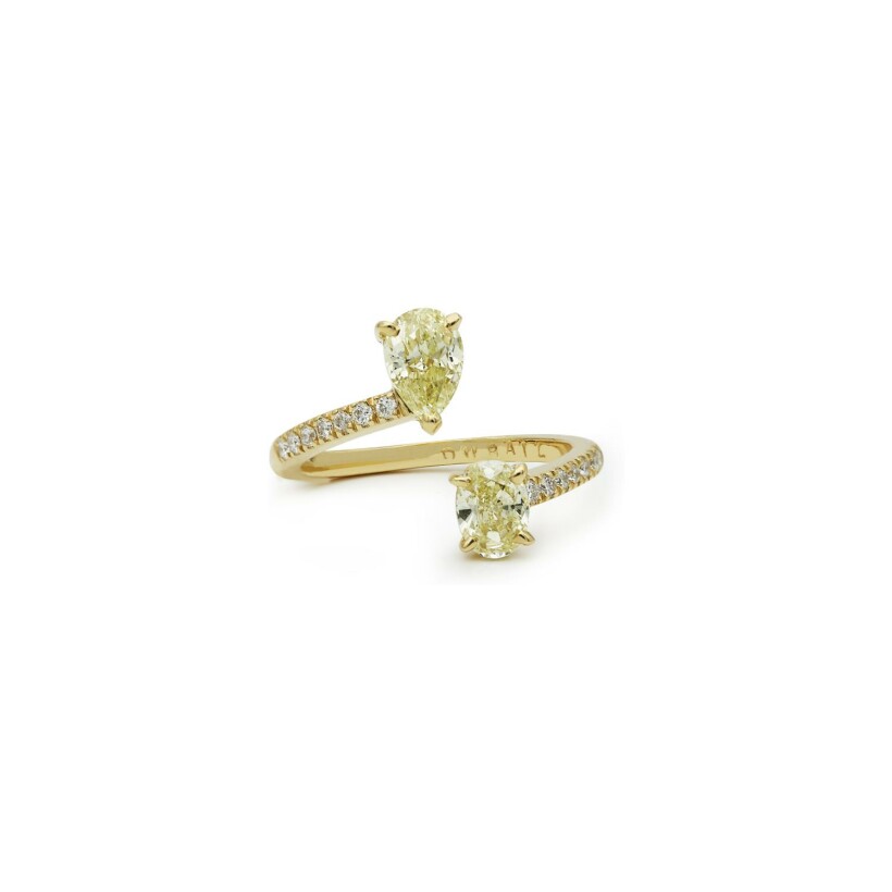 Toi et Moi Jonquille ring in yellow gold