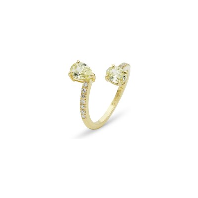 Bague Toi & Moi Jonquille diamants or jaune