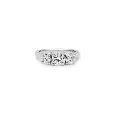 Trilogy ring diamonds white gold