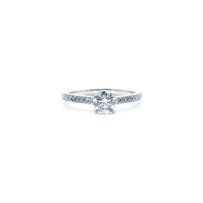 Solitaire diamants or blanc
