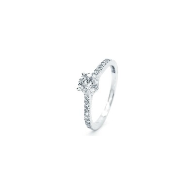 Solitaire diamants or blanc