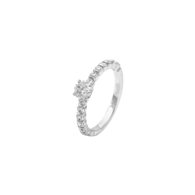 Solitaire diamants or blanc
