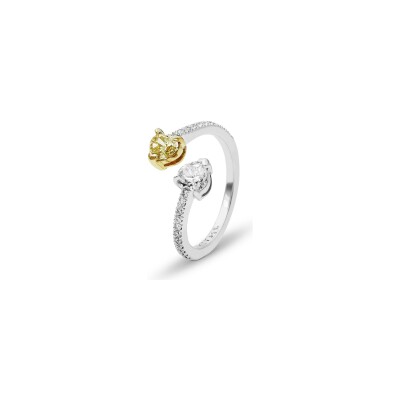 Bague Toi & Moi diamants or blanc