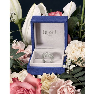 Bague Boule diamants or blanc