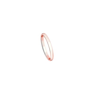 Alliance demi-jonc standard en or rose