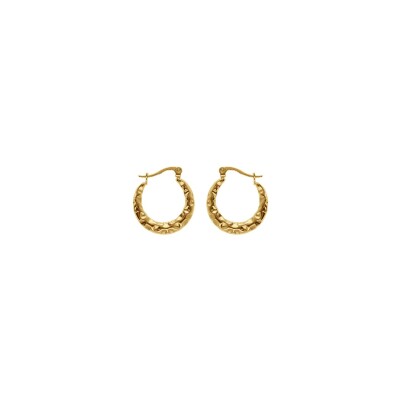 Boucles d'oreilles créoles en acier doré, 21mm