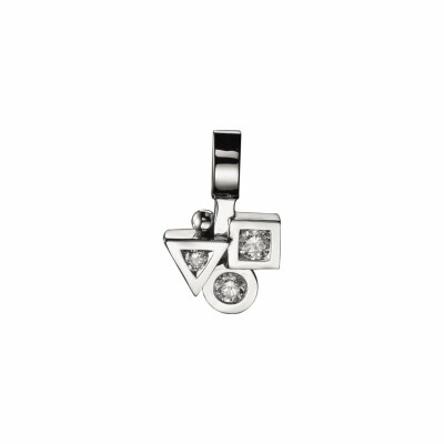 Pendentif Tournaire Alchimie Trilogy Cubisme en or blanc palladié et diamants