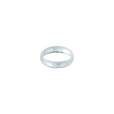 Alliance demi-jonc bombé confort en or blanc