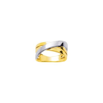 Bague fantaisie en or jaune et or blanc