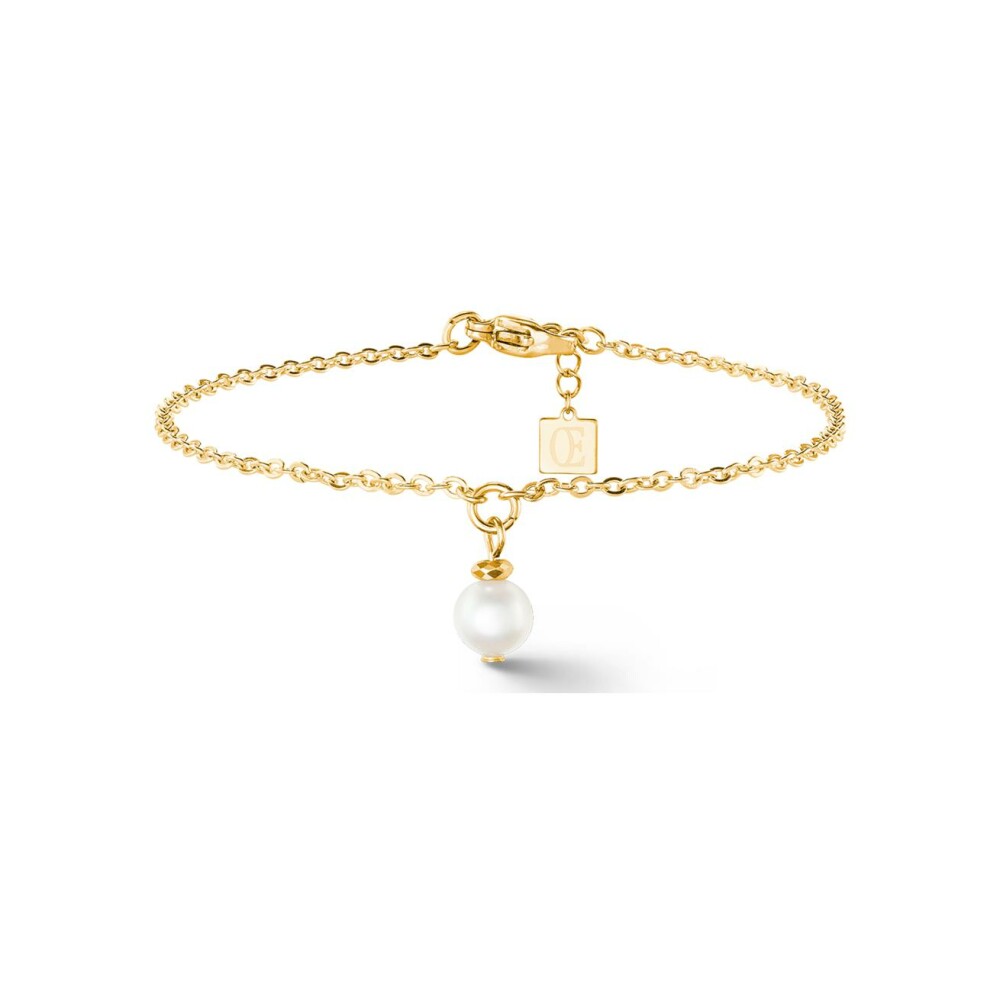 Bracelet Cœur de Lion en métal doré et perle d'eau douce