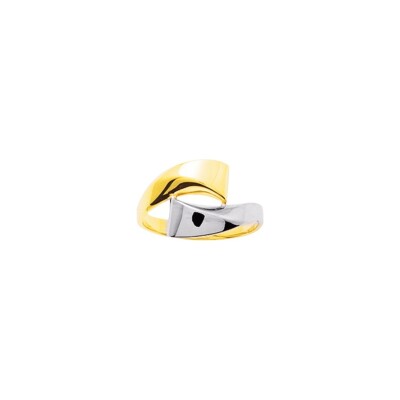 Bague fantaisie en or jaune et or blanc