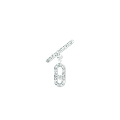 Mono boucle d'oreille Messika Move Uno en or blanc et diamants