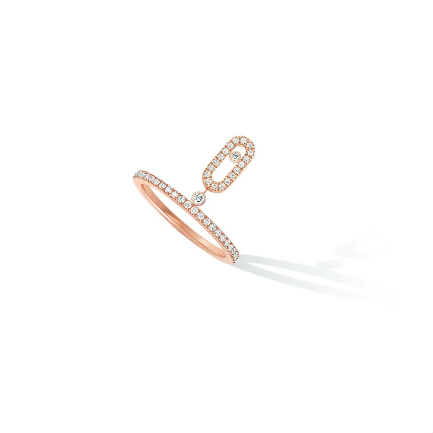 Messika Move Uno ring, pink gold and diamonds
