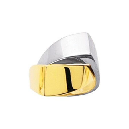 Bague fantaisie en or blanc et or jaune