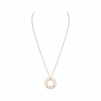 Collier Long Messika Move Romane semi-pavé en or rose et diamants