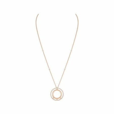 Collier Long Messika Move Romane semi-pavé en or rose et diamants