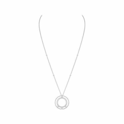 Collier long Messika Move Romane semi-pavé en or blanc et diamants