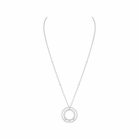 Collier long Messika Move Romane semi-pavé en or blanc et diamants