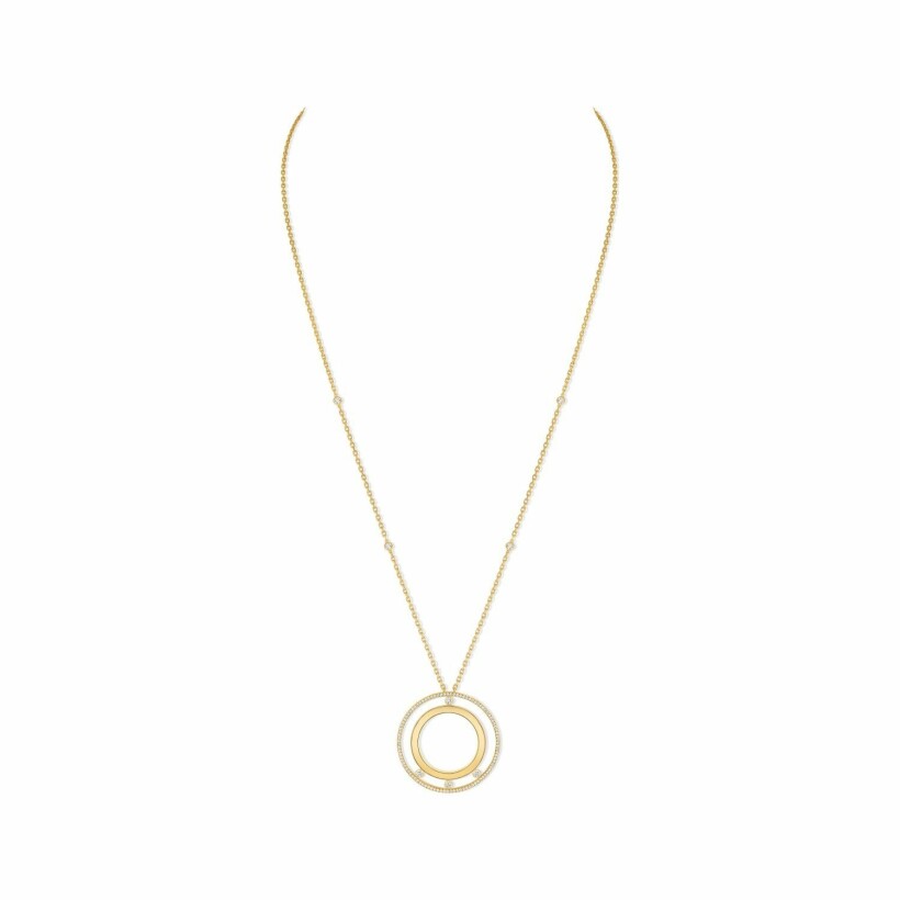 Collier long Messika Move Romane semi-pavé en or jaune et diamants