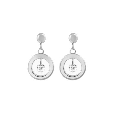 Boucles d'oreilles Filles en or Princesse en or blanc et diamants