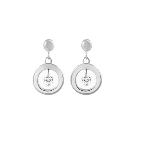 Boucles d'oreilles Filles en or Princesse en or blanc et diamants