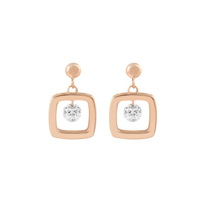 Boucles d'oreilles Filles en or Allure en or rose et diamants