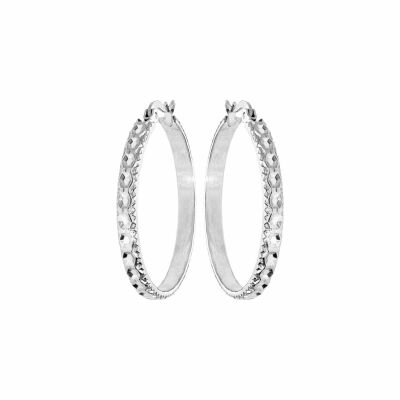 Boucles d'oreilles créoles en acier martelée 33mm