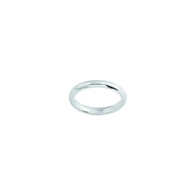 Alliance demi-jonc parisien confort en or blanc