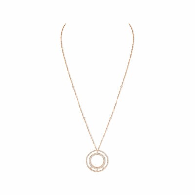 Collier long Messika Move Romane pavé en or rose et diamants