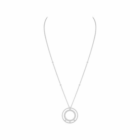 Collier long Messika Move Romane pavé en or blanc et diamants