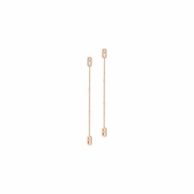 Boucles d'oreilles Messika Move Uno en or rose et diamants