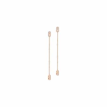 Boucles d'oreilles Messika Move Uno en or rose et diamants