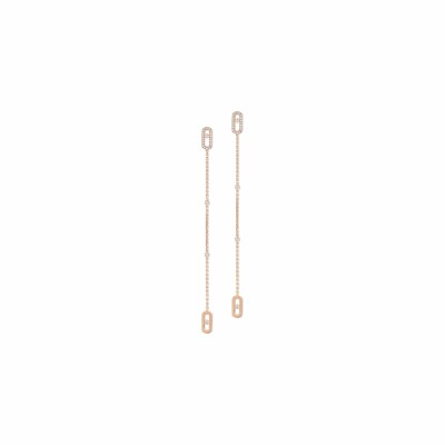 Boucles d'oreilles Messika Move Uno en or rose et diamants