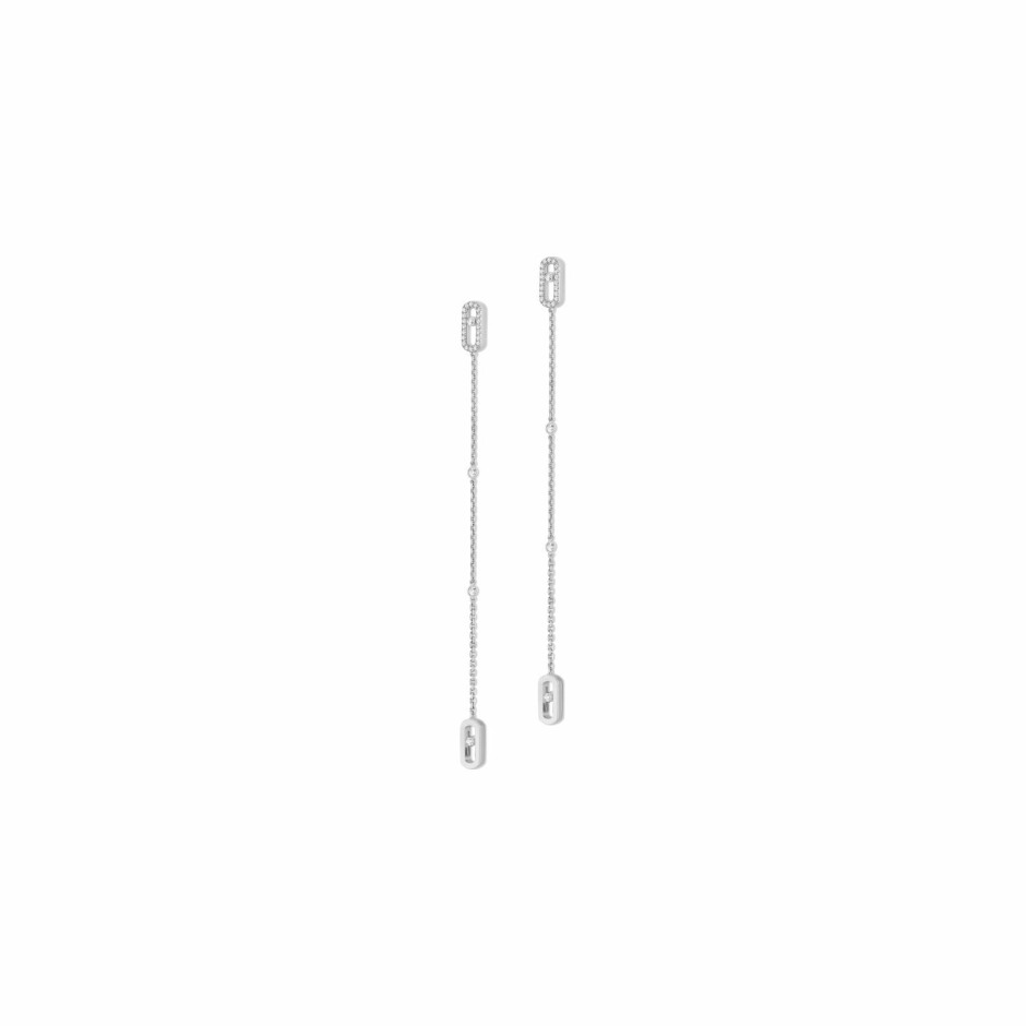 Boucles d'oreilles Messika Move Uno en or blanc et diamants