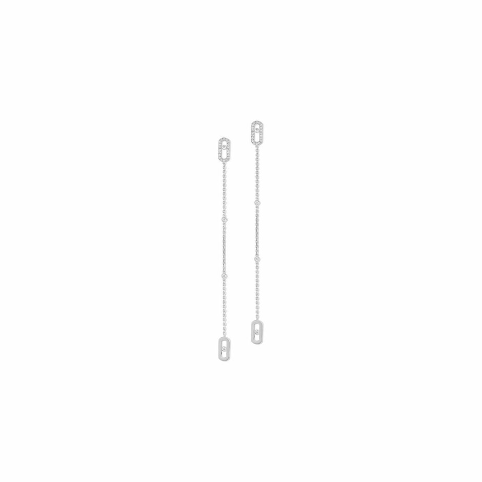 Boucles d'oreilles Messika Move Uno en or blanc et diamants