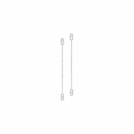 Boucles d'oreilles Messika Move Uno en or blanc et diamants