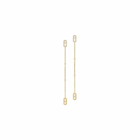 Messika Move Uno earrings, yellow gold, diamonds