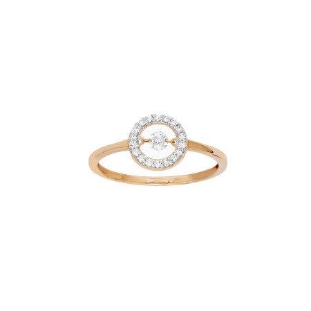 Bague Filles en or Princesse en or rose et diamants