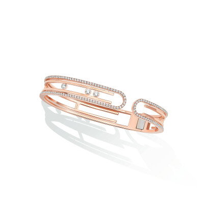 Bracelet bangle Messika Move 10th pavé en or rose et diamants