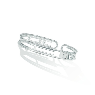 Bracelet Messika Bangle Move 10th en or blanc et diamants