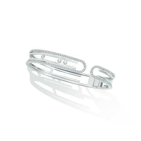 Bracelet Messika Bangle Move 10th en or blanc et diamants